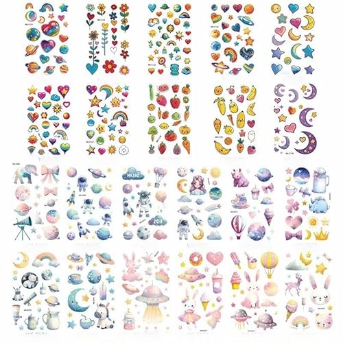 Kids Temporary Tattoos ? 400+ Designs, 22 Sheets Waterproof Body Stickers for Parties, Swimming, Costumes & Everyday Play
