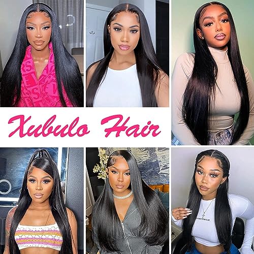 30 Inch Human Hair Lace Front Wig - Straight 13x4 HD Transparent Frontal, Pre Plucked with Baby Hair, 200 Density