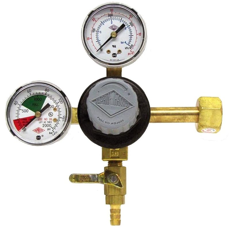 Taprite E-T742 CO2 Primary Beer Regulator with Dual Gauges CGA320 Inlet