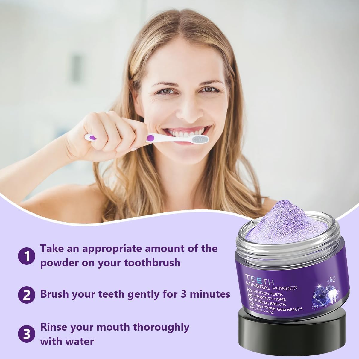 2 Pcs Teeth Restoration Mineral Powder Mineral whitening for Freshen Breath Whitening Natural Teethrestoration Powder Effective in Strengthening and Gums