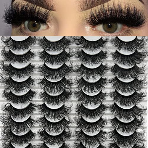 Mink Eyelashes Fluffy 20 MM 3D Thick Big Faux Mink Lashes Natural Look, Wholesale Cat Eye Dramatic Long 20MM Eye Lashes Pack