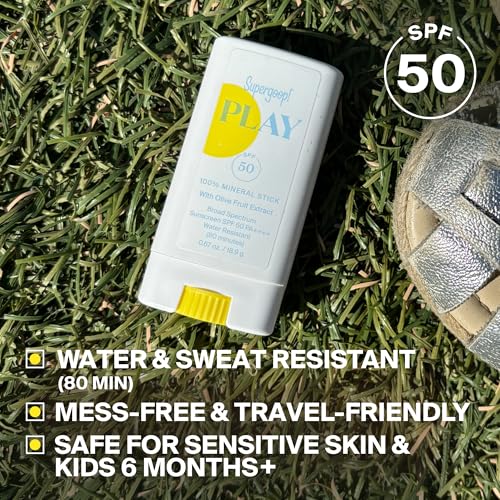 Mineral Sunscreen Stick SPF 50 - Water-Resistant Face Sunblock 0.67 oz Pack of 2