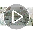 Lady Ann Green Floral Cotton King Quilt Set with Pillow Shams - All Season Botanical Bedding