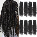 Long Passion Twist Crochet Hair 18 Inch 1B - Pack of 8 for Black Women