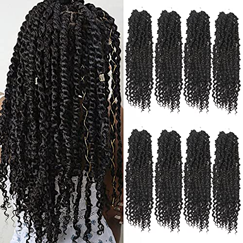Long Passion Twist Crochet Hair 18 Inch 1B - Pack of 8 for Black Women