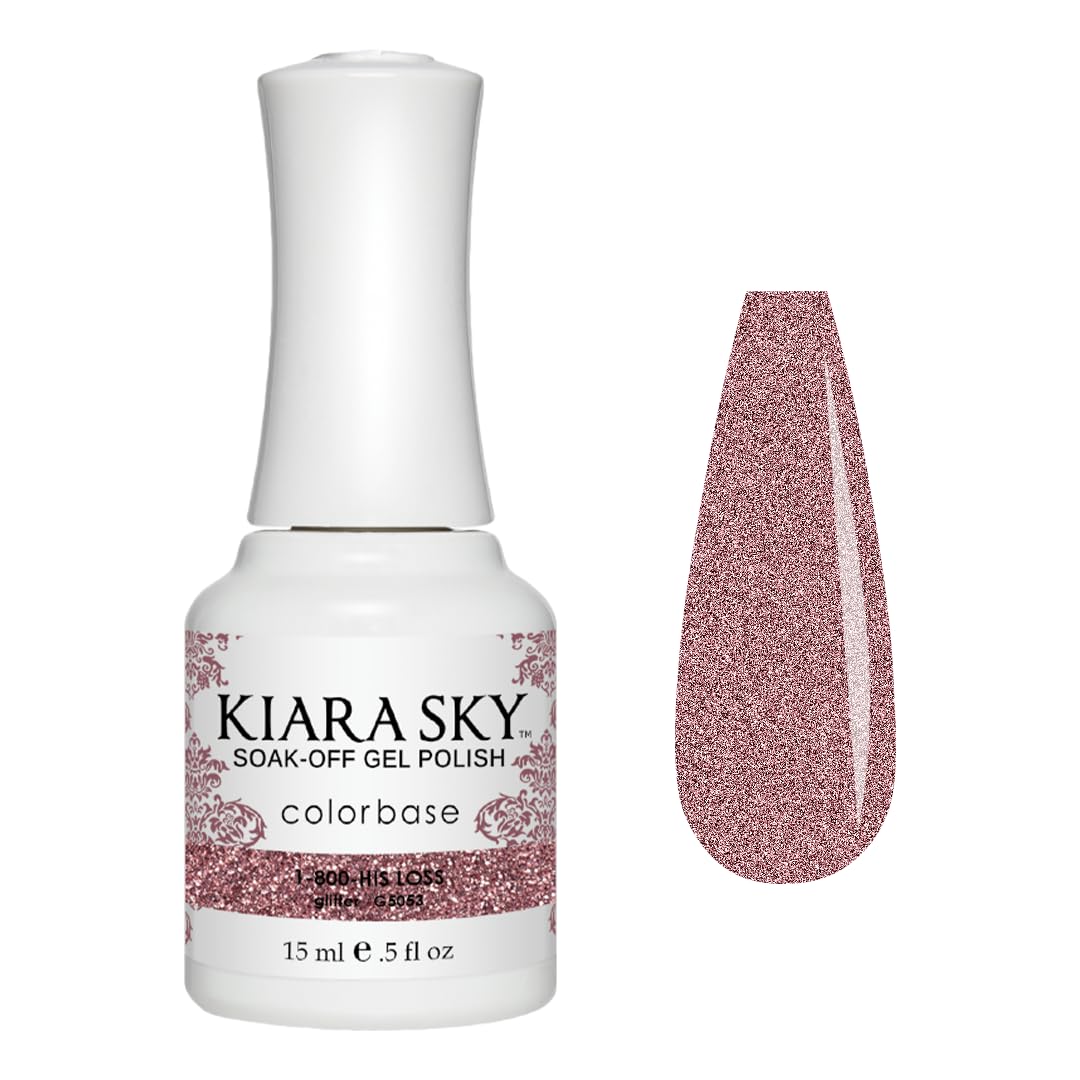 KIARA SKY Gel Polish | Soak-Off All In One 0.5 fl oz | G5053 1-800-His Loss (Rose Gold Shimmer Shade)