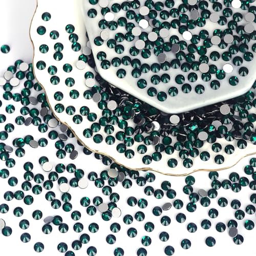 Emerald Flat Back Rhinestones Bulk SS20 10,000 Pieces for Nails Crafts Jewelry