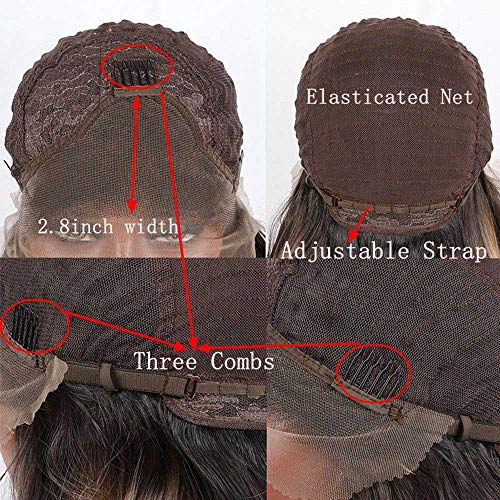 Blue Synthetic Lace Front Wigs for Women - Long Wavy Cosplay Hair, Adjustable Cap