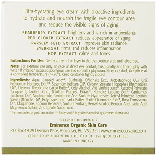 Eminence Organic Bearberry Eye Repair Cream 0.5 oz - Brightening & Anti-Aging