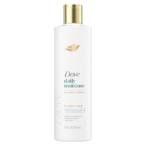 Dove Conditioner Daily Moisture Damage Therapy for Dry Hair with Bio-Protein Care Technology and Hyaluronic Serum 12 Fl Oz