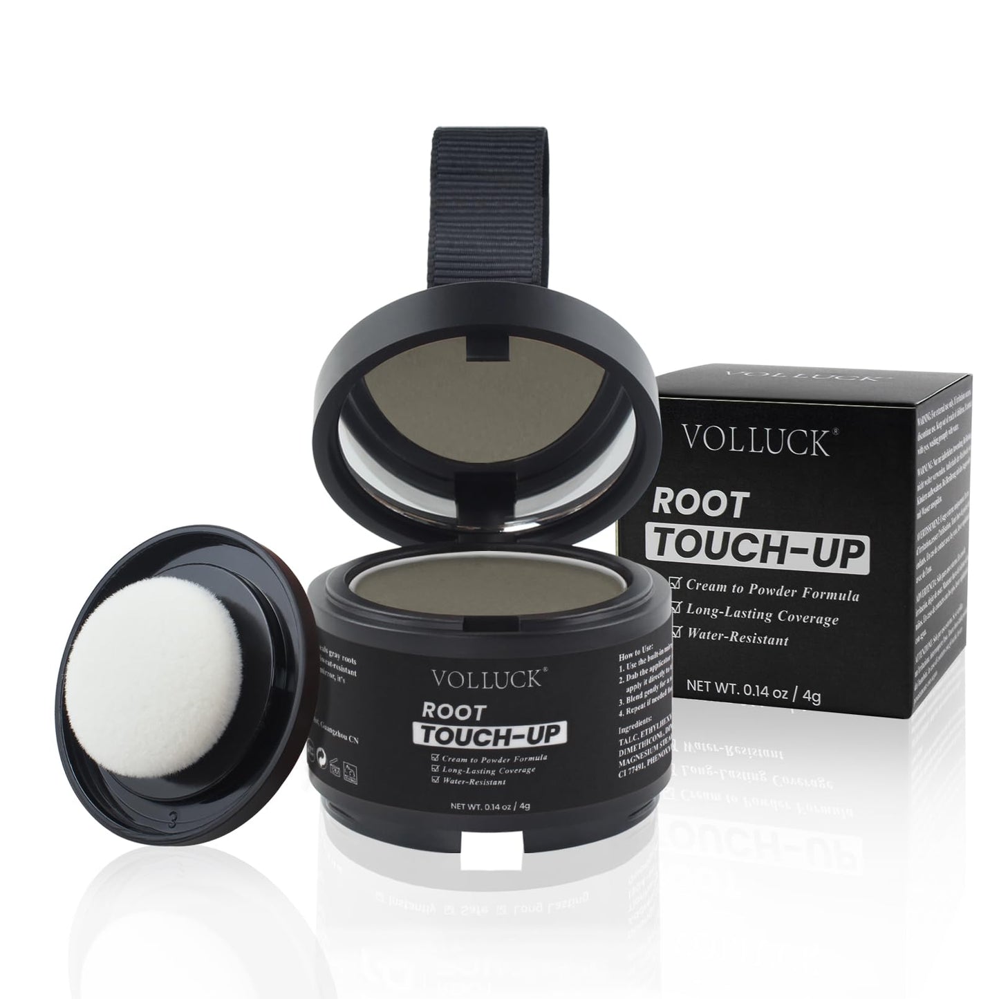 VOLLUCK Hairline Powder Instantly, Root Touch up Powder Hair Color Upgraded, Grey Root Cover up Conceals Hair Loss, Hairline Shadow for Women & Men for Thinning Hair Natural, Sweatproof (Medium Brown)