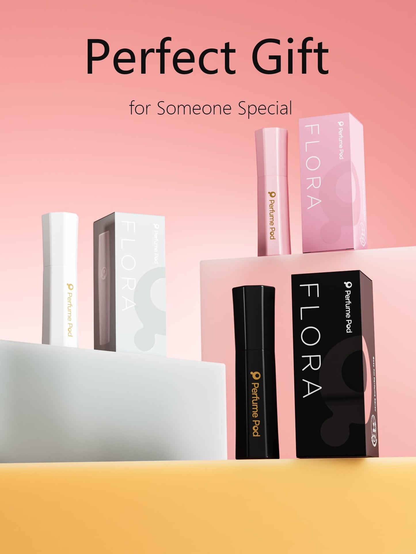 Perfume Pod Refillable Perfume Atomizer, Bottom Filling Fragrances Perfume Bottle, Mini Cologne Dispenser, Travel sized, Portable Sprayer for Women Men, Gift (FLORA01, BLACK)