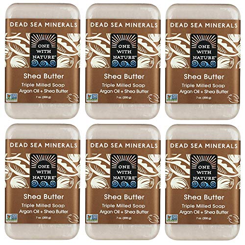 Shea Butter Dead Sea Mineral Soap Bars - 7 Ounce Pack of 6, Natural & Moisturizing
