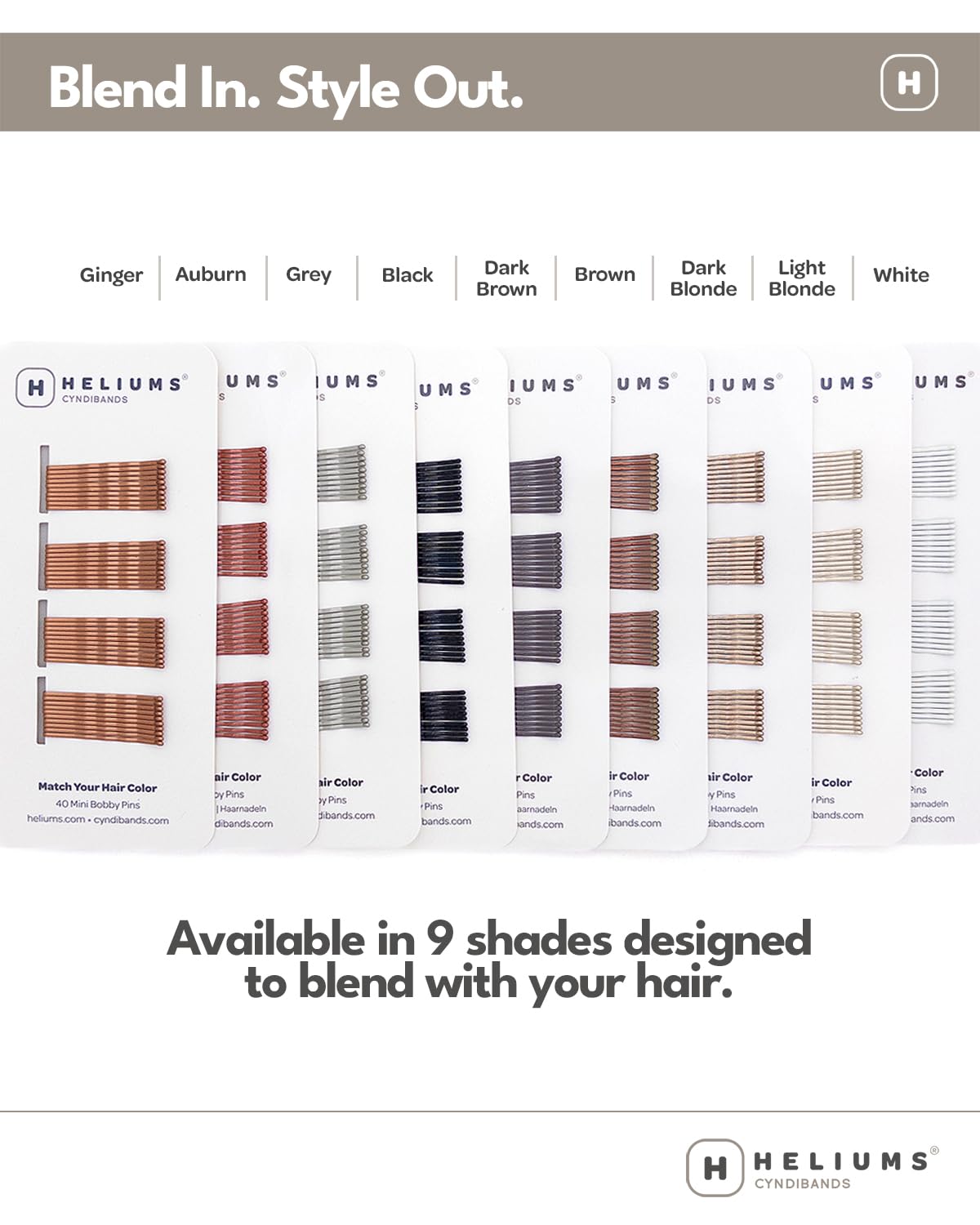 Heliums Mini Bobby Pins - Ash Blonde - 40 Pack, 1.5 Inch Small Hair Pins For Thin Hair & Kids