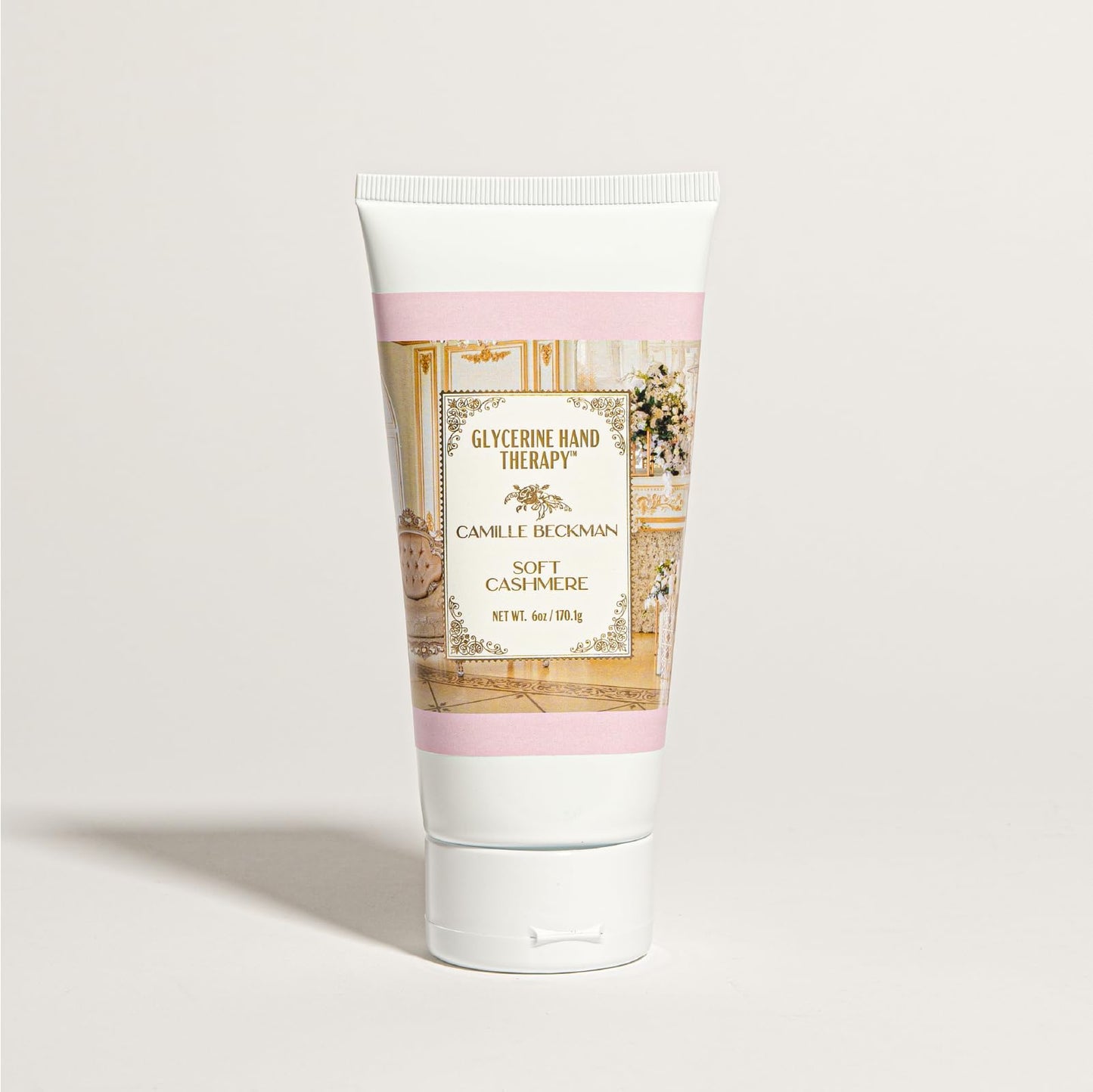 Camille Beckman Glycerine Hand Therapy Cream, Soft Cashmere, Ultra Moisturizing Hand Cream for Dry, Cracked Hands, Non-Greasy, Paraben-Free, Made in USA, 6 Ounce