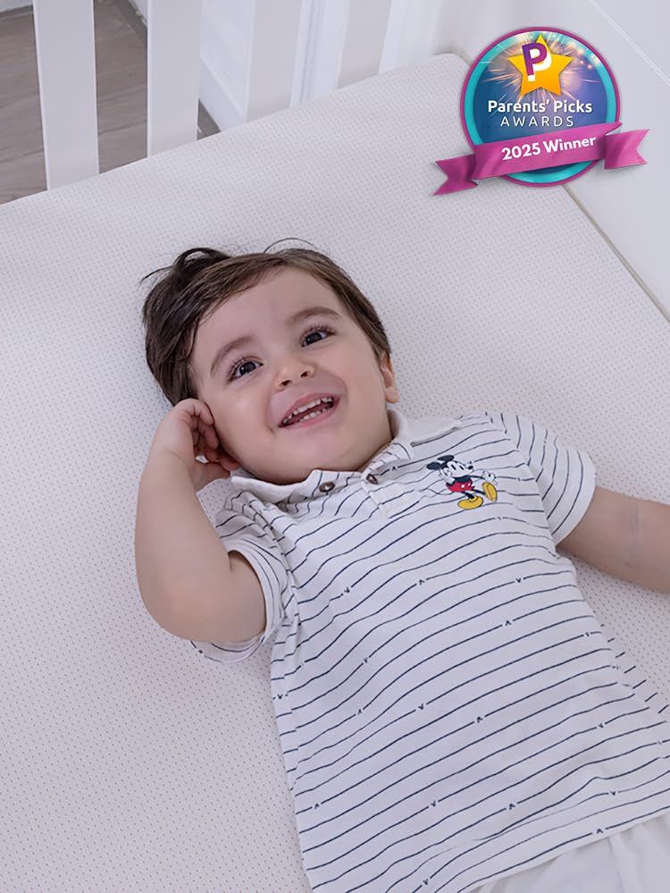 Babelio Machine Washable Crib Mattress Topper - Stratus Variant, Soft Silicone Foam