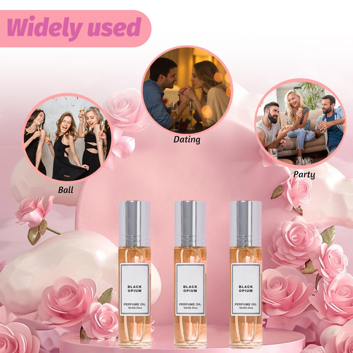 LIUKLEU Pheromone Perfume Collection,Roll On Pheromone Perfume,Pheromones Perfumes for Women,Long-Lasting Portable,Enhanced Scents (3PACK-D)