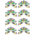 Wehhbtye 8 Set Mardi Gras Face Jewels Stickers, Self-Adhesive Mardi Gras Eye Gems Sticker, Glitter Face Crystals Decoration for Women Party Costume Cosplay Makeup Dress-up Decor