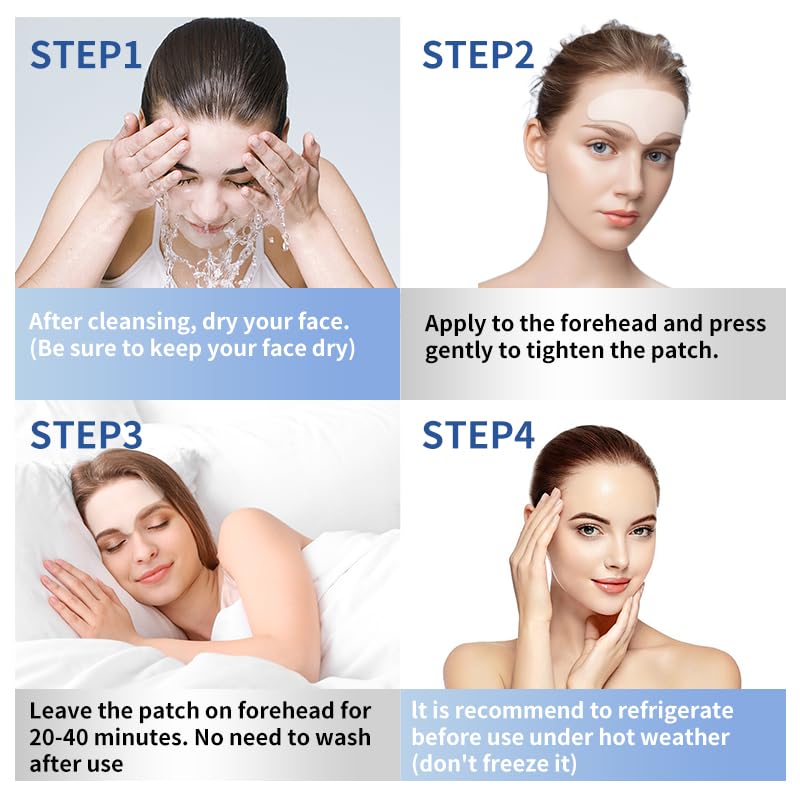 Medimama Collagen Forehead Wrinkle Patches, Anti-Wrinkle Collagen Patches with Seaweed Polysaccharide & Glycerin, Deep Hydration & Firming (1 Count (Pack of 20))