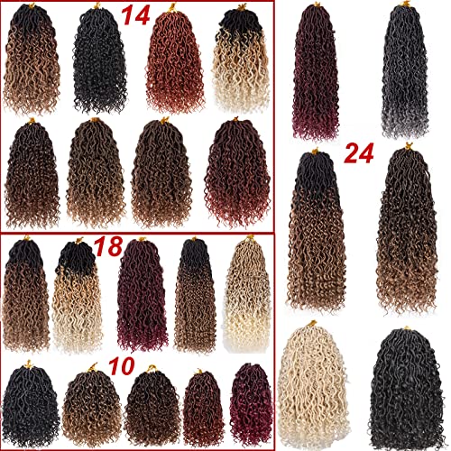 30 Inch Boho Goddess Faux Locs Crochet Hair - Black Curly Synthetic 8 Pack