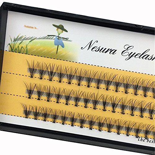 BODERMINCER 10D 60pcs Black Handmade False Eyelashes Natural Long Individual Eyelashes Extension Fake Lashes Makeup Beauty Cosmetic (6mm)