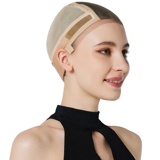 Xiushumyi Lace Wig Cap for Women,Non-Slip Grip Cap Make Your Wigs Glue Free,Wig Caps with Built-in Adjustable Velvet Band for Keeping Wigs in Place(Nude,S)