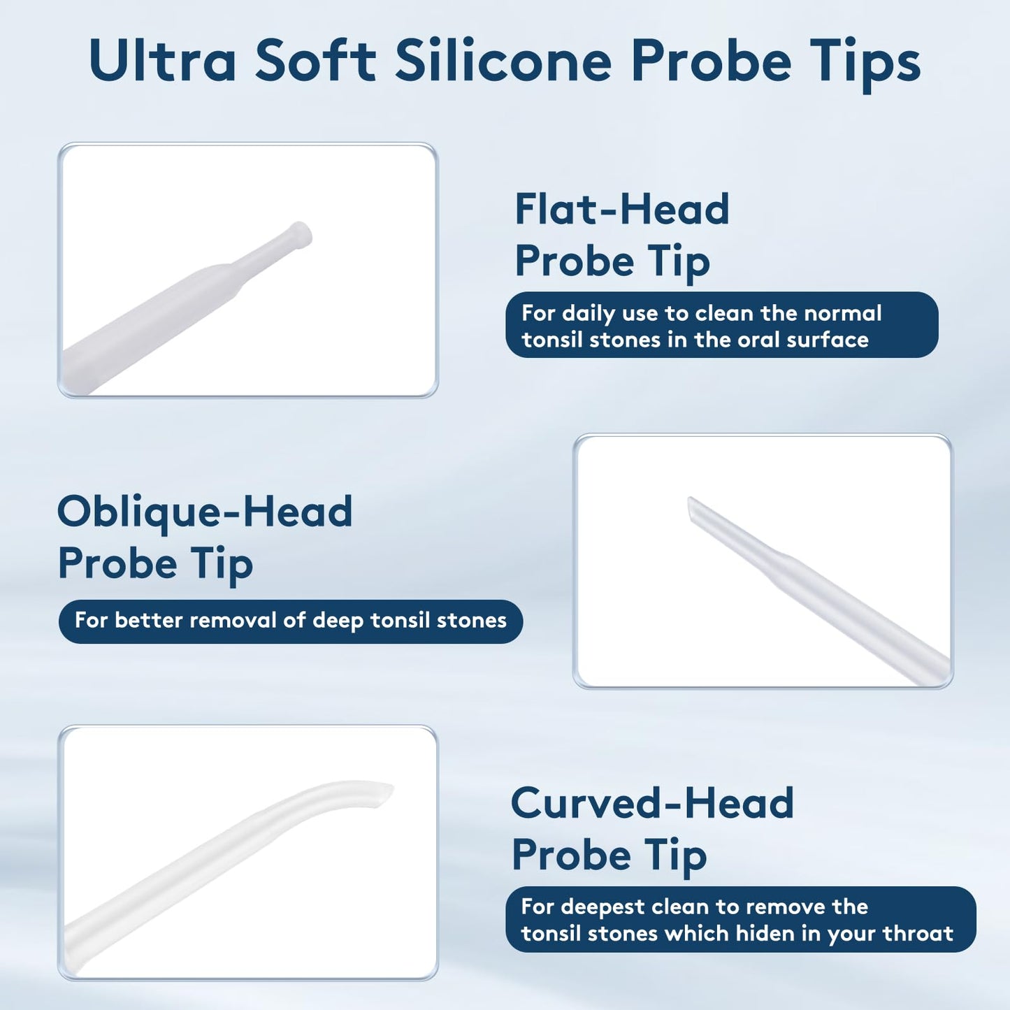 Tonsil Stone Remover Kit - Electronic Tonsil Stone Vacuum with Built-in LED Light - Tonsil Stone Removal Kit with 3 Levels Suction - Instant Suction - Irrigator and 5X Magnifying Mirror (White)