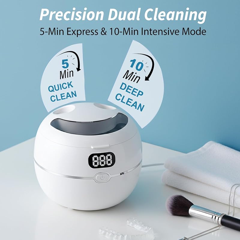 Ultrasonic Retainer Cleaner Machine 45kHz with 220ml Stainless Tank & Digital Timer