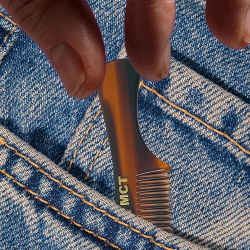 GENTS Mustache and Beard Styling Comb, pocket sized (Tortoise Shell, 3 Pack)
