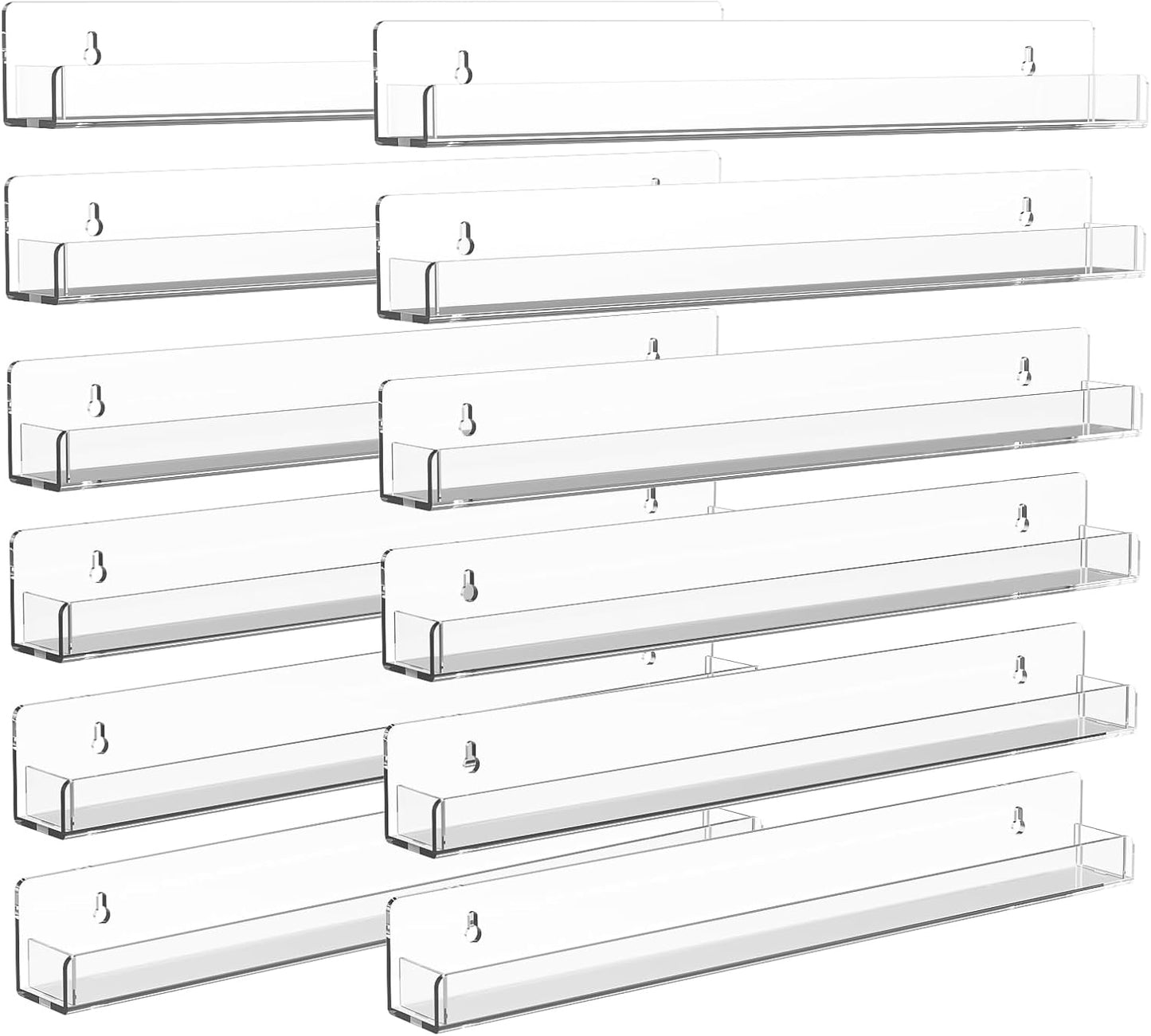 15-Inch Acrylic Nail Polish Shelf - Multi-Purpose Floating Rack for Beauty Salons & Retail
