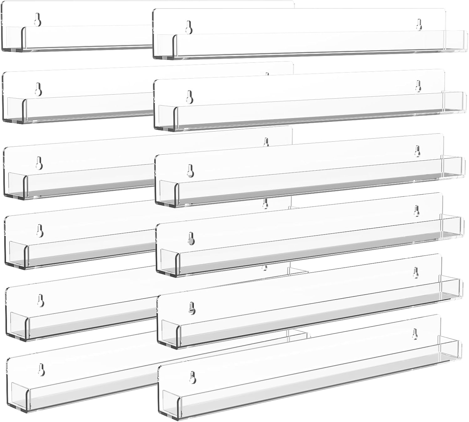 15-Inch Acrylic Nail Polish Shelf - Multi-Purpose Floating Rack for Beauty Salons & Retail