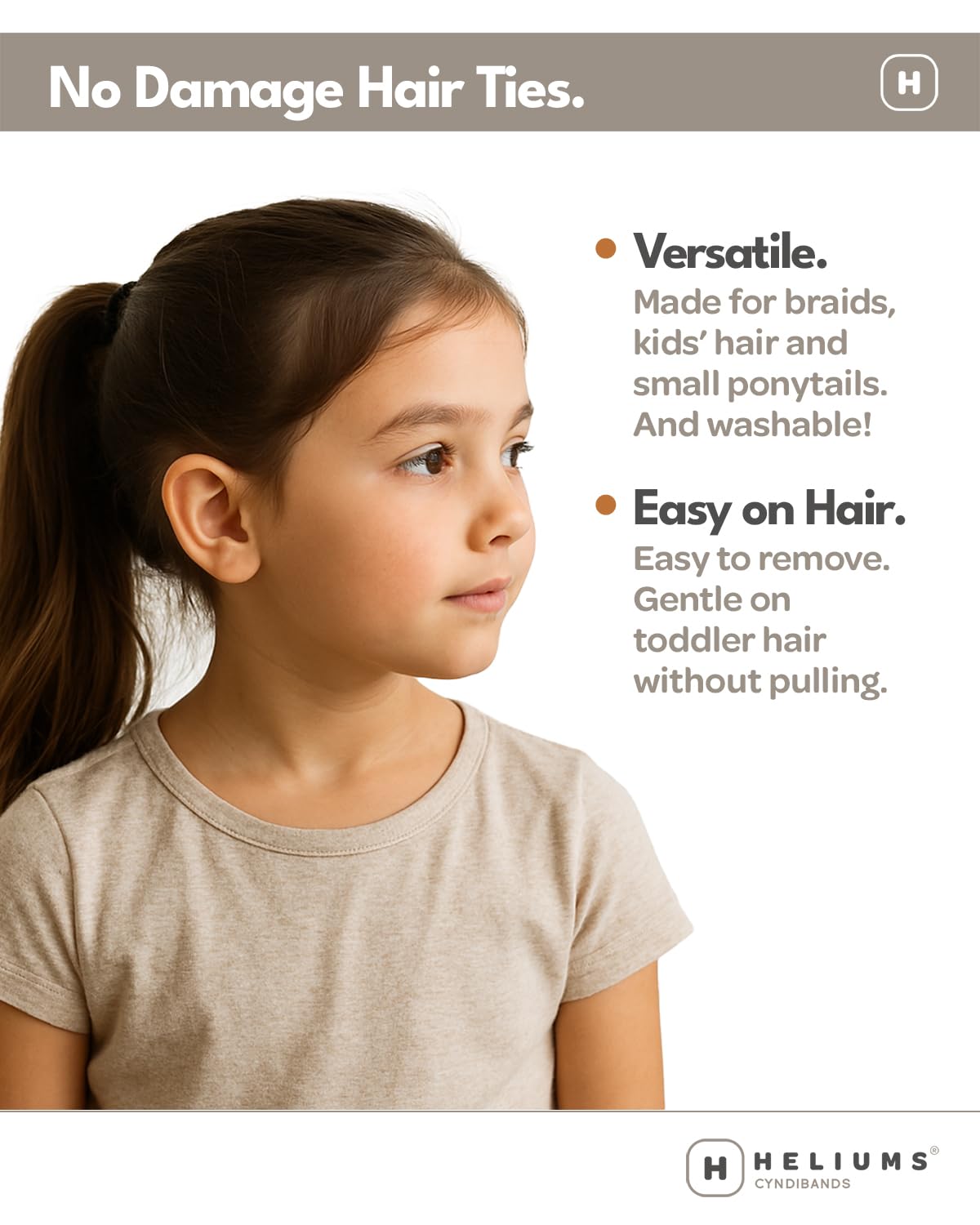 Heliums Small Soft Hair Ties - Blonde - 1 Inch Mini Nylon Bands, No Damage Ponytail Holders for Kids, Braids, and Thin Hair - 30 Count
