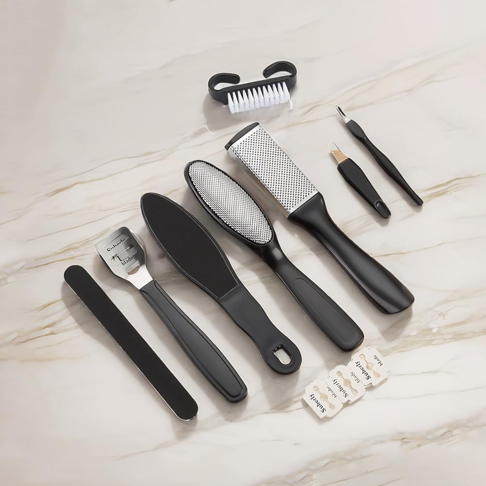 10 in 1 Pedicure Set for Feet, Professional Pedicure Foot Spa Set, Stainless Steel Foot Care Kit, File Callus Remover, Rasp Dead Skin Remover