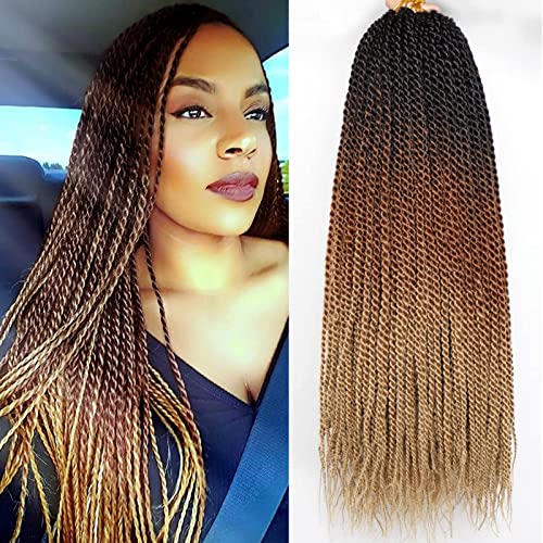 Senegalese Twist Crochet Hair - 18 Inch Pre-Looped Braids - 1B/30/27 - 20 Strands/Pack, 9 Packs
