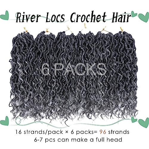 Grey Faux Goddess Locs Crochet Hair 12 Inch - T1B/Grey, Pack of 6