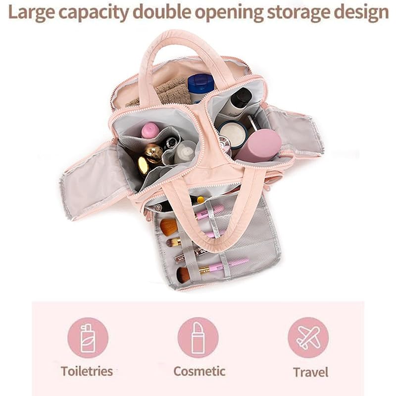 Ptop 4-in-1 Travel Toiletry Bag - Waterproof Wet/Dry Separation, Yellow
