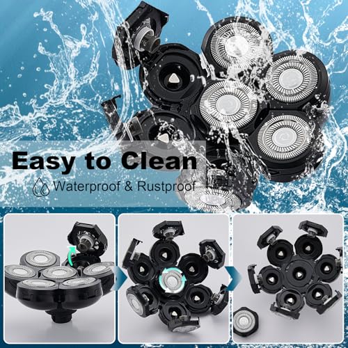 7 Head Shaver Replacement Heads for Electric Razors - 2 Pack - Universal Compatibility