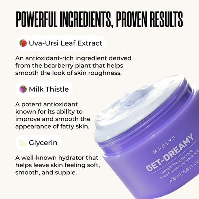 MAËLYS GET-DREAMY Overnight Toning Body Whip - Body Firming Whip That Works While You Sleep - Helps Target The Appearance Of Loose Skin On The Body