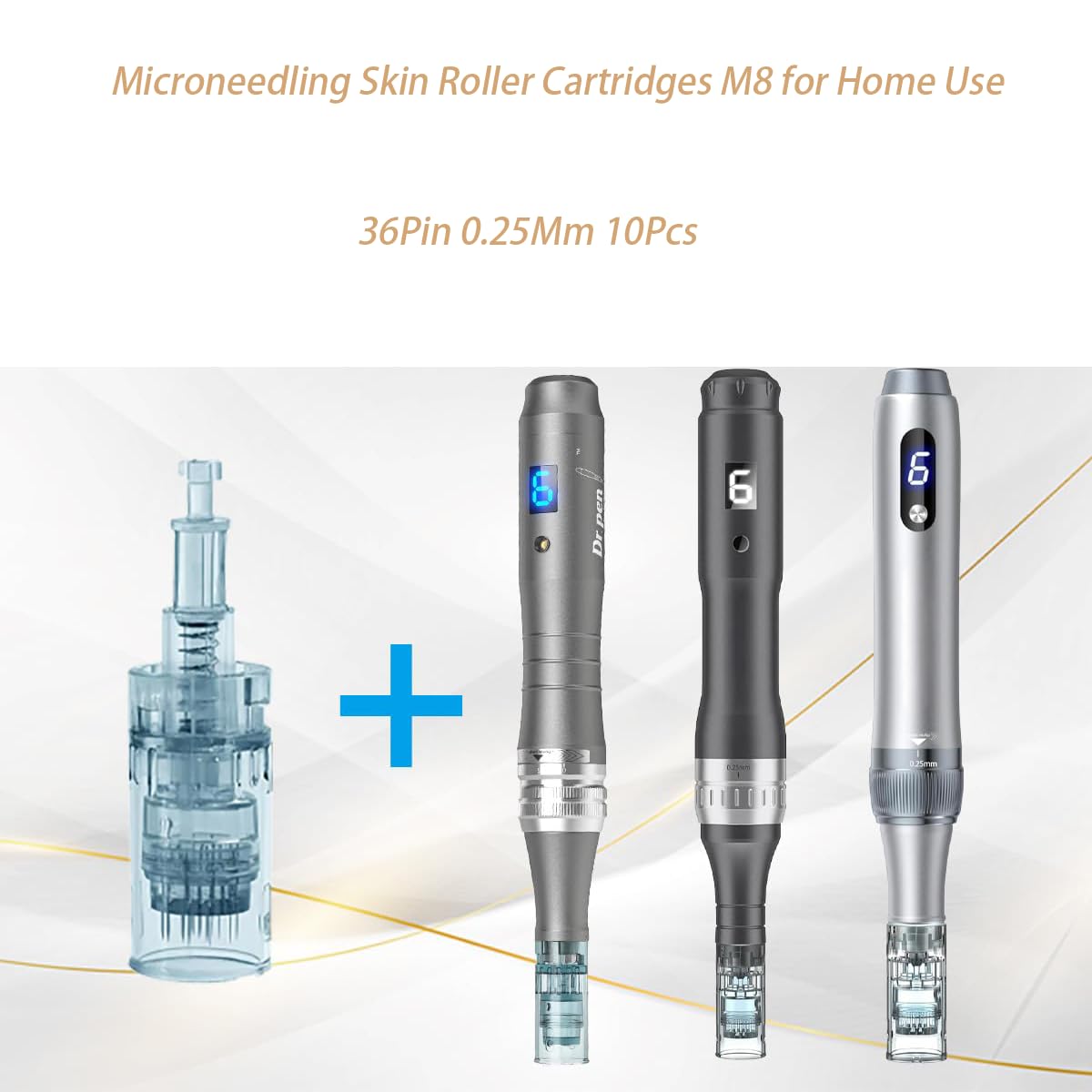 Microneedling Pen Professional for Home Use 0.25mm Beauty, Microneedle Derma Roller Pen kit- 0.25 mm, The needle length is 0.25mm (Pen not included)