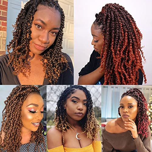 8 Packs 12 Inch Passion Twist Crochet Hair - #1B/30/27 Ombré Bohemian Synthetic Extensions