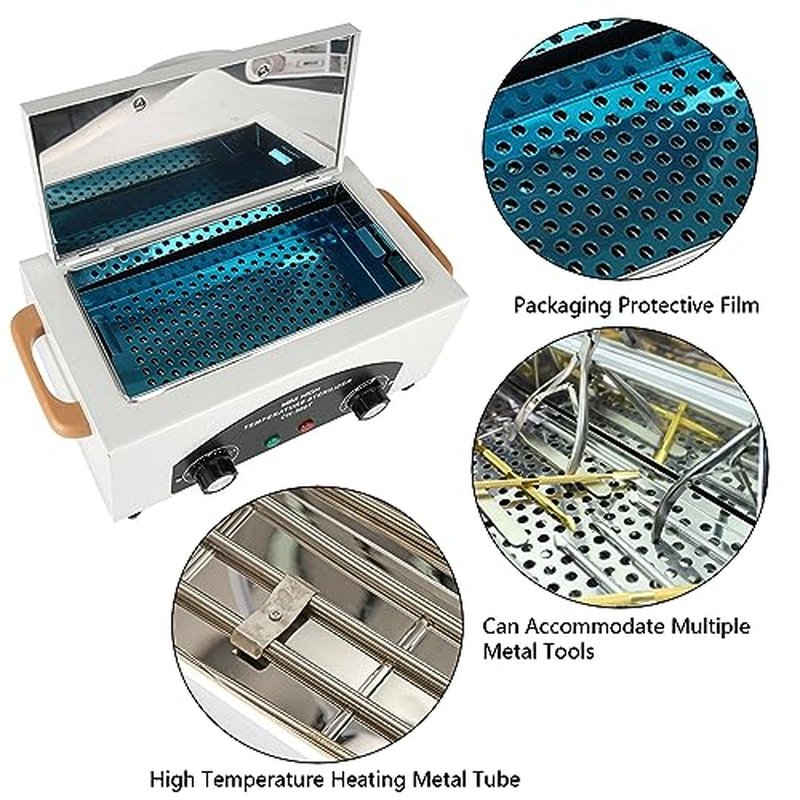 1.5L Autoclave Sterilizers,High Temperature Nail Tool Sterilizer Metal Tool Cleaning Box,Sanitizing Box for Nail Tools with Timer Dry Heat Sterilizer Cabinet Equipment