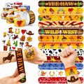 48PCS Cowboy Party Set - 24PCS Temporary Tattoos & 24PCS Slap Bracelets - Wild West-Themed Birthday Supplies, Baby Shower Gifts, Classroom Rewards & Party Decor for Kids (Boys & Girls)