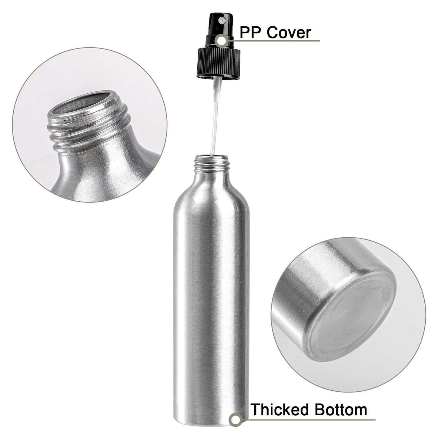 Youeon 9 Pack 8 Oz Fine Mist Spray Bottles, Reusable Aluminum Empty Spray Bottles, Small Refillable Bottle for Travel, Cosmetic, Perfume, Toner, Essential Oil Storage, Leak Proof