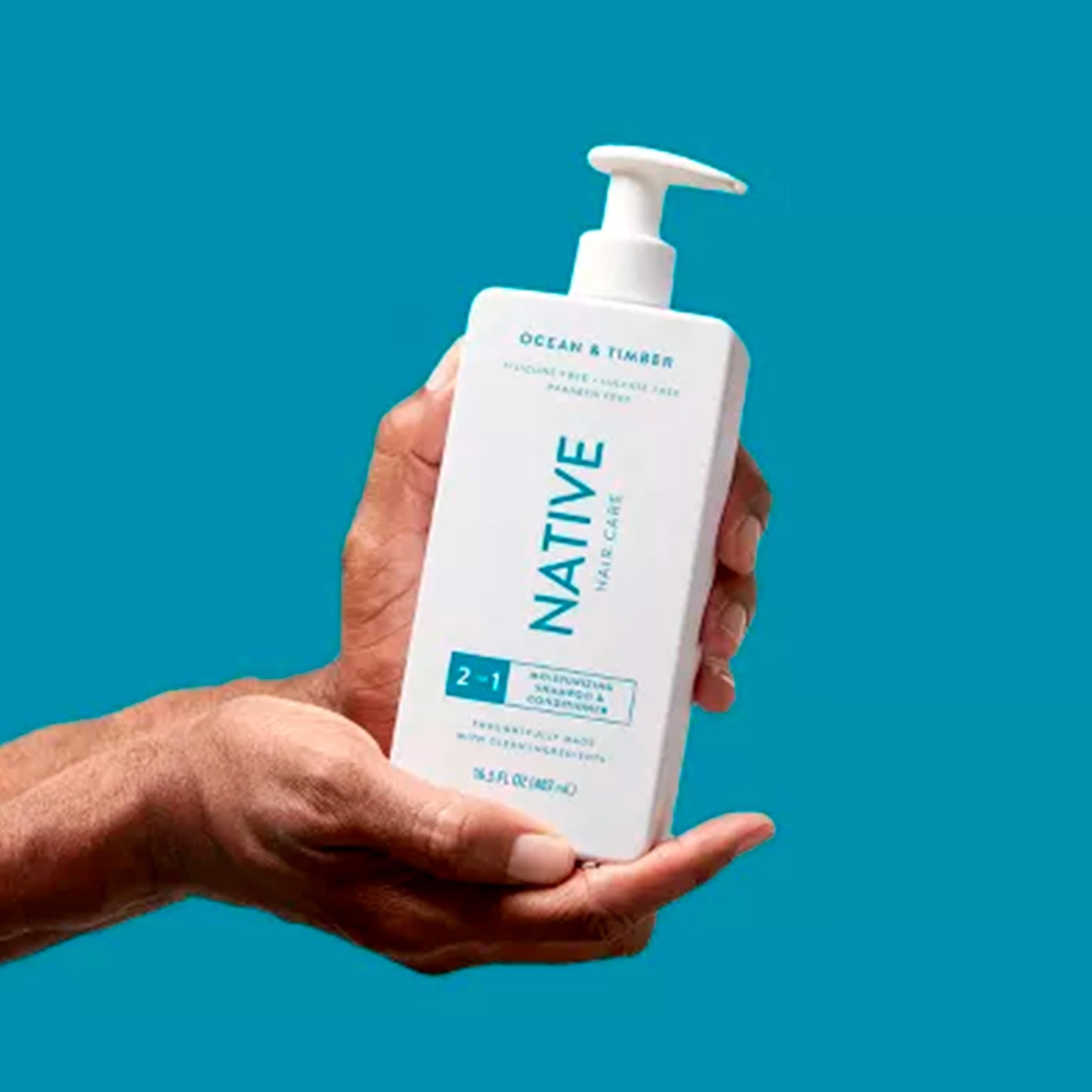 Native - 2-in-1 Shampoo & Conditioner Ocean & Timber - Contain Naturally Derived Ingredients | All Hair - Silicone, Sulfate and Paraben Free - Full & Thick - 16.5 FLOz - Pack Of 01