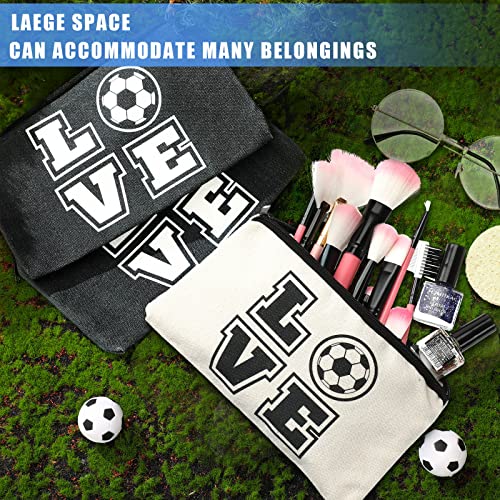 Amylove 20Pcs Soccer Makeup Bags Gift Set – Canvas Cosmetic Bags for Girls