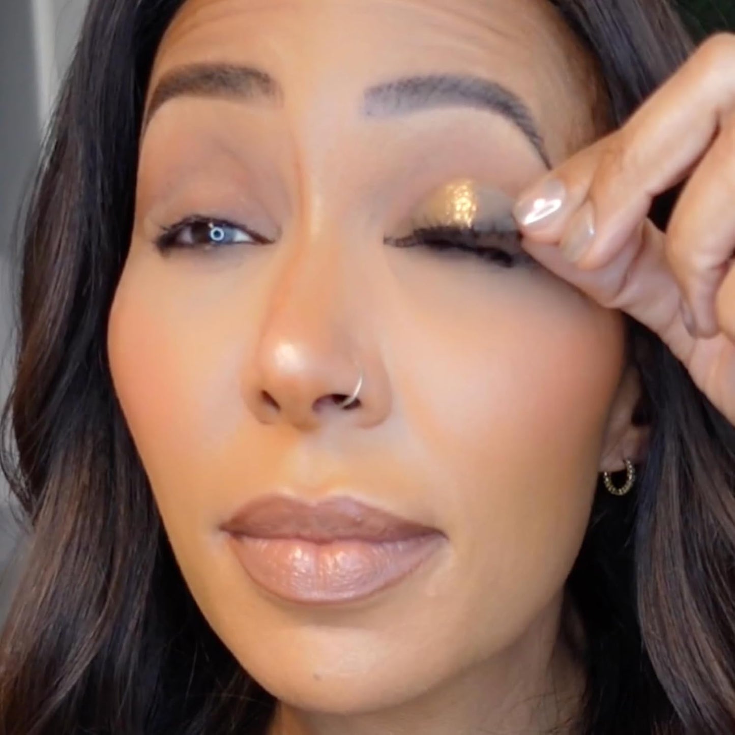 Lazy Eyeshadow Eyelash Patch, Lazy Eyeshadow, 4 Pairs Reusable Adhesive Eyelashes, Natural & Waterproof Eyeshadow Eyelashes Makeup Stickers, Quick Makeup (Silver B)