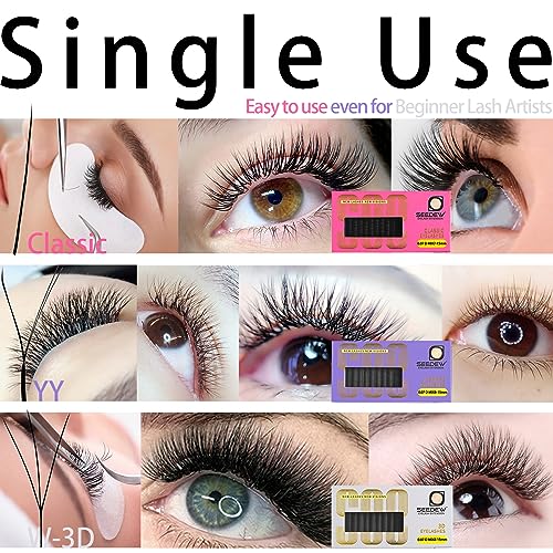 Eyelash Extensions Set, 3 Pieces Individual Hybrid Volume Premade Lashes, (Classic + YY Lashes + W-3D Lashes) 0.07 D Mix Black, for Practice, Cost-Effective, Beginner Lash Artists Friendly
