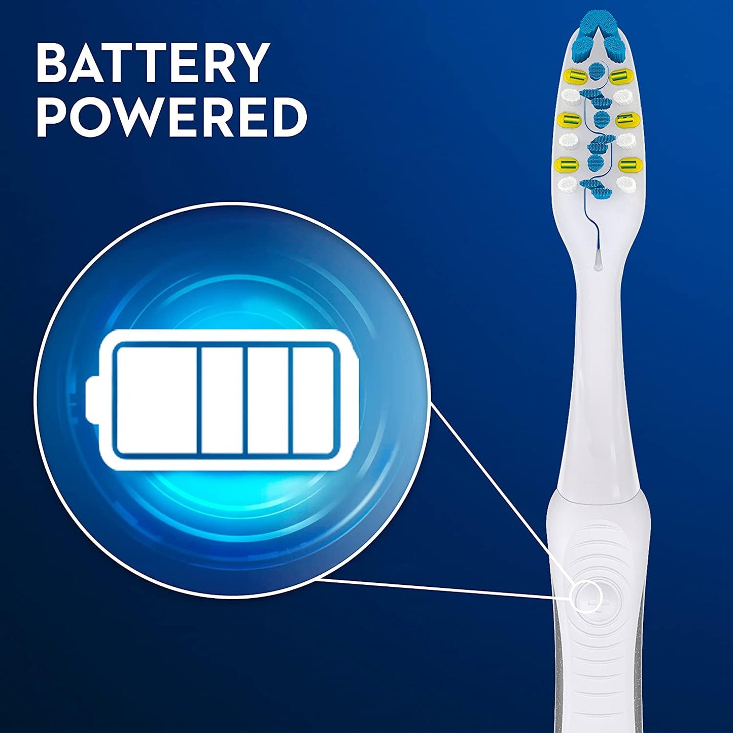 Oral-B Pulsar, Battery Powered 3D White Advanced Vivid Soft Toothbrush Twin Pack, Tooth Brush Pack, Travel Essentials (Colors May Vary)