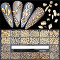 S3 Champagne Rhinestones for Nails - Gold Crystal Nail Art Decorations