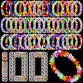 Bright LED Hawaiian Leis Set 100 Pcs Rainbow Luau Party Decorations